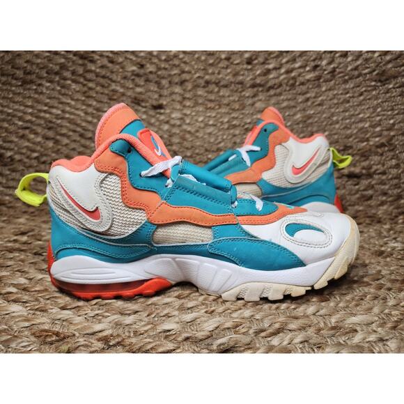 Mens Nike Air NFL Miami Dolphins Speed Turf 525225-102 Aqua Orange Men's 8.5 - Picture 7 of 12